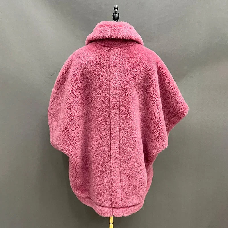 Winter Wool Fur Coat – Luxury Teddy Streetwear Warm Overcoat