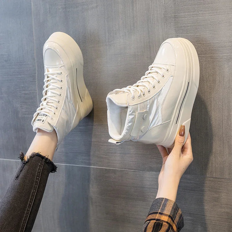 Fujin Women Ankle Booties Genuine Leather Wedges