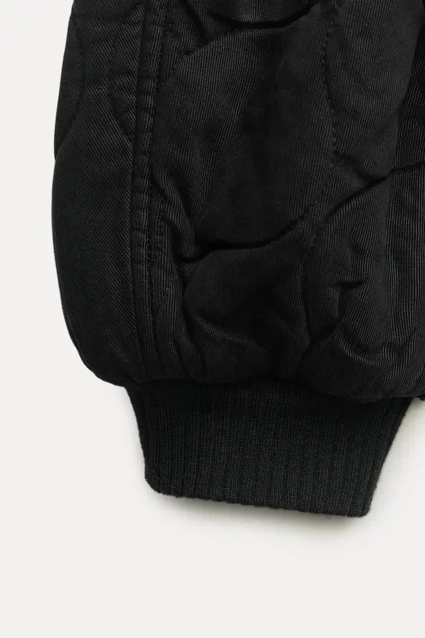 Bomber Jacket – Loose Fit Zip-Up Coat with Flap Pockets for Fall & Winter