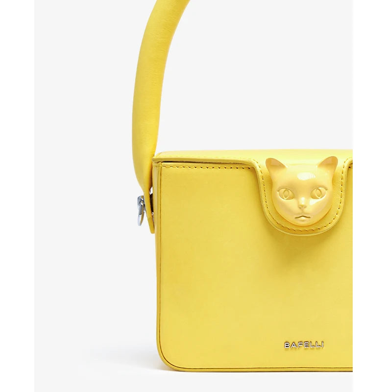 Boxy Leather Evening Handbag by Bafelli