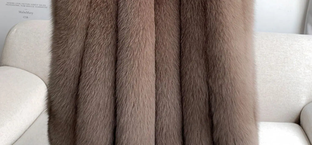 Fox Fur Vest for Women – Luxury Thick Real Fur Coat for Autumn/Winter