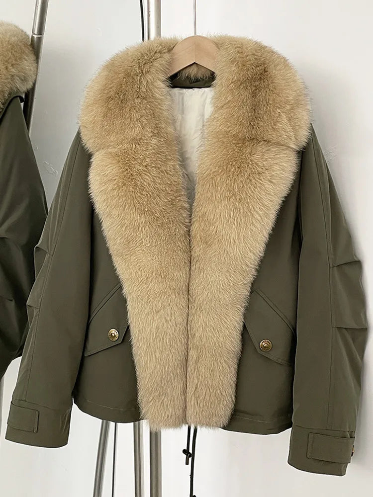 Marrakchi Women’s Black Trim Parka – Winter Fur Collar Coat 2025