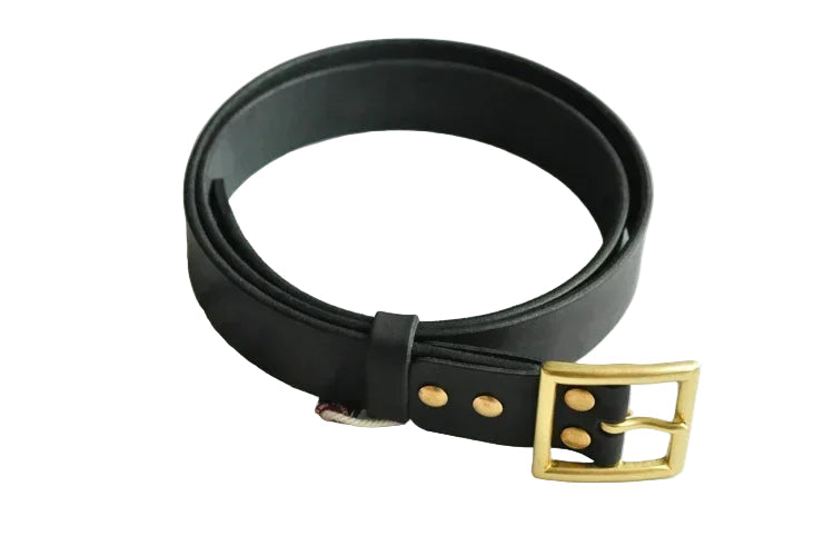 SauceZhan Italian Vegetable-Tanned Leather Belt – 4MM Brass Buckle