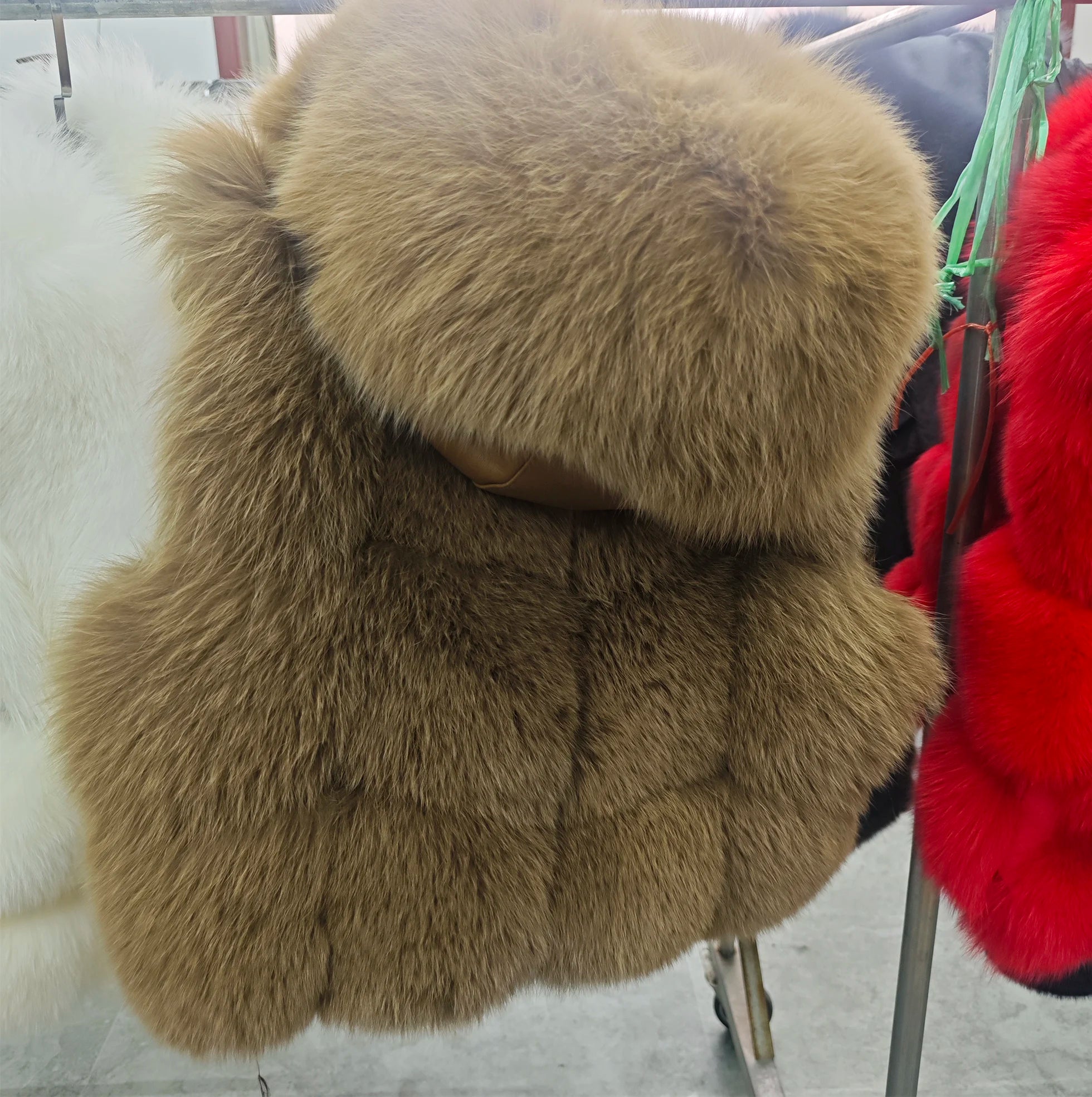 Real Silver Fox Fur Vest – Hooded Genuine Leather Sleeveless Jacket for Women