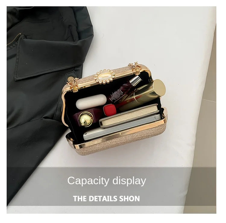 YIYUE Luxury Glitter Evening Bag – Party & Wedding Clutch with Chain Strap