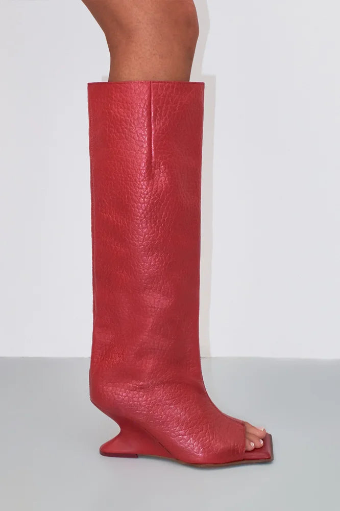 Women's Square Toe High Heel Knee Boots – Spring/Autumn Fashion