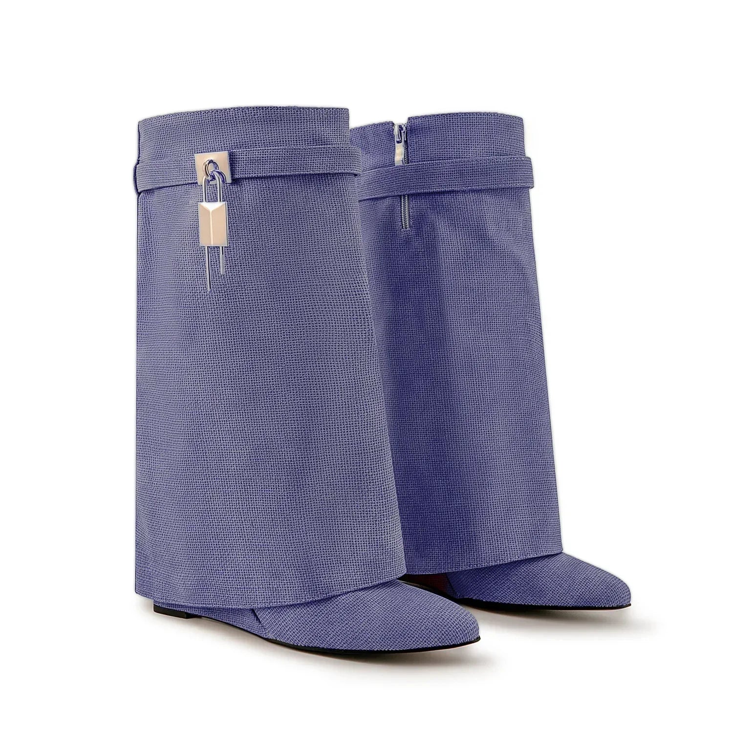 Luxury Ankle Boots – Shark Buckle Strap, Metal Accent, Thick Platform High Heels