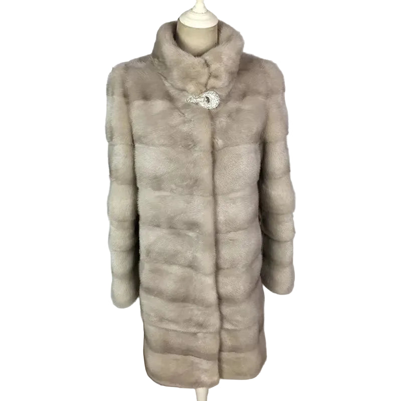 Real Mink Fur Coat – Long Luxury Winter Jacket