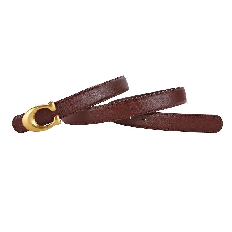 Fashion Designer Women's Belt – 2.3CM Ultra-Thin Genuine Leather