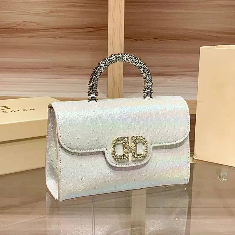 Lamia Ostrich Pattern Shoulder & Crossbody Bag