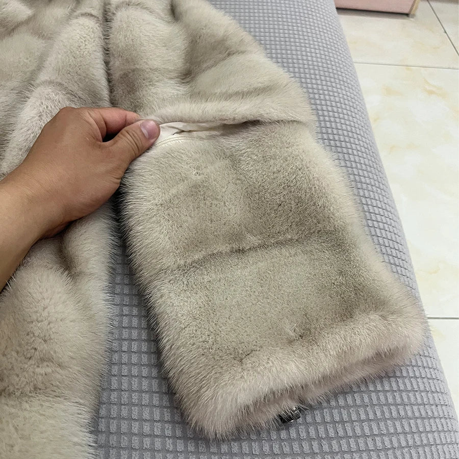 Real Mink Fur Coat – Long Luxury Winter Jacket