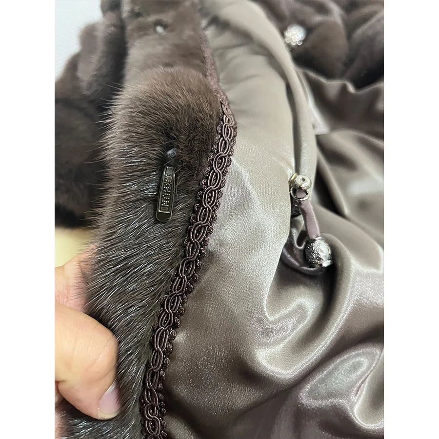 Real Mink Fur Coat – Long Luxury Winter Jacket