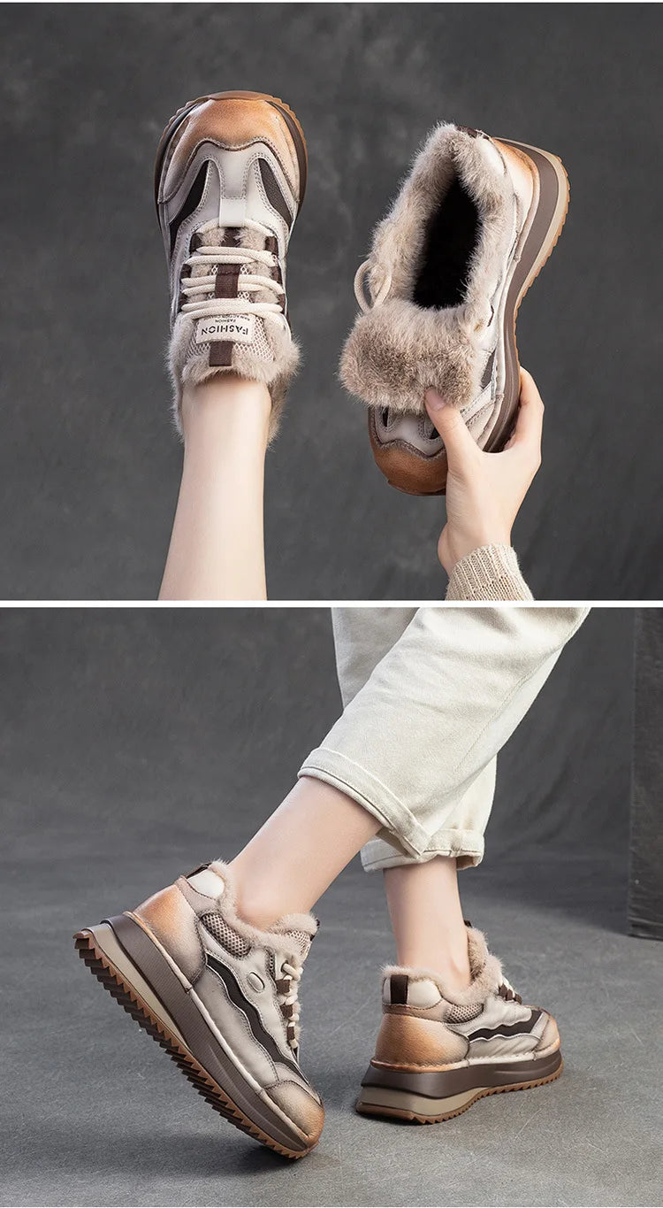 Koznoy Genuine Cow Suede Ankle Sneakers