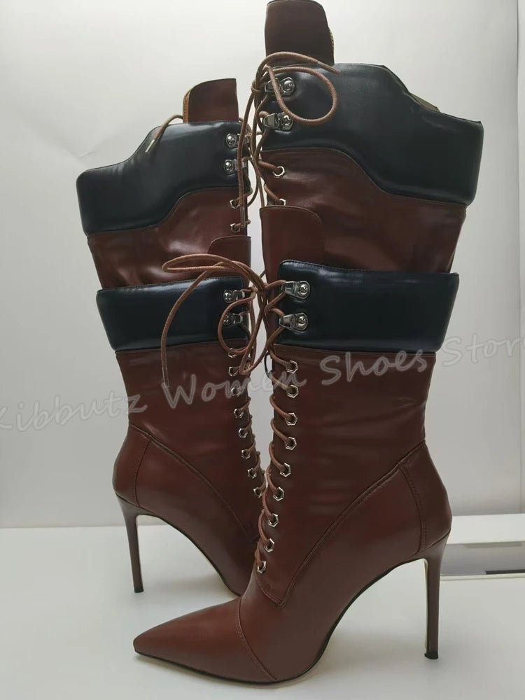 Knee-High Slip-On Boots – Elegant Pointed Toe High Heel Winter Boot