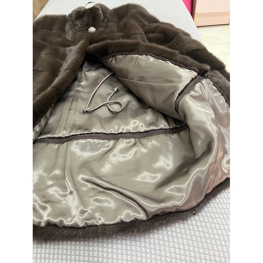 Real Mink Fur Coat – Long Luxury Winter Jacket