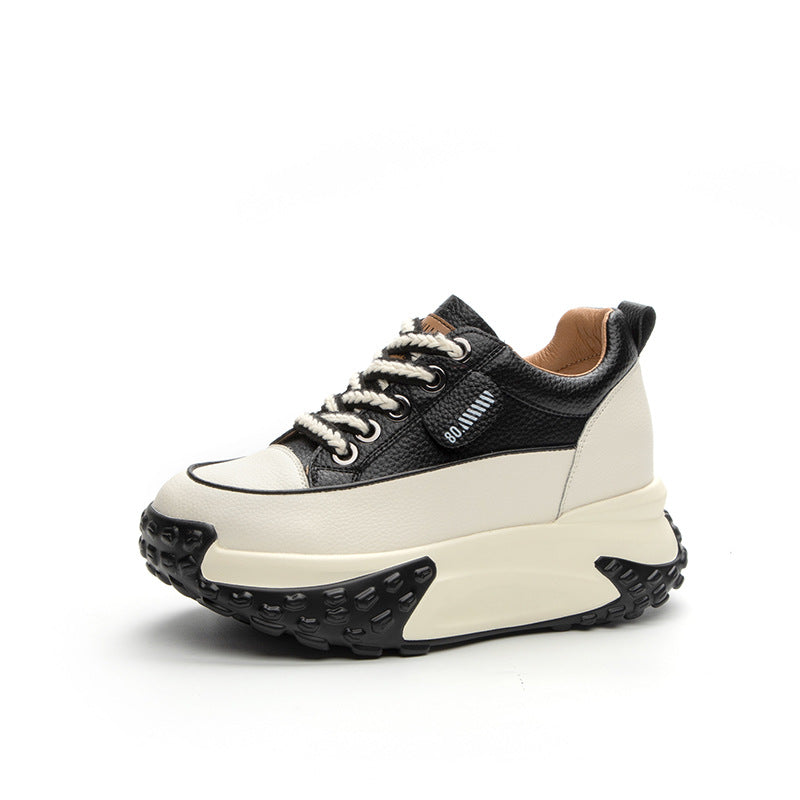 FujinGenuine Leather Platform Sneakers