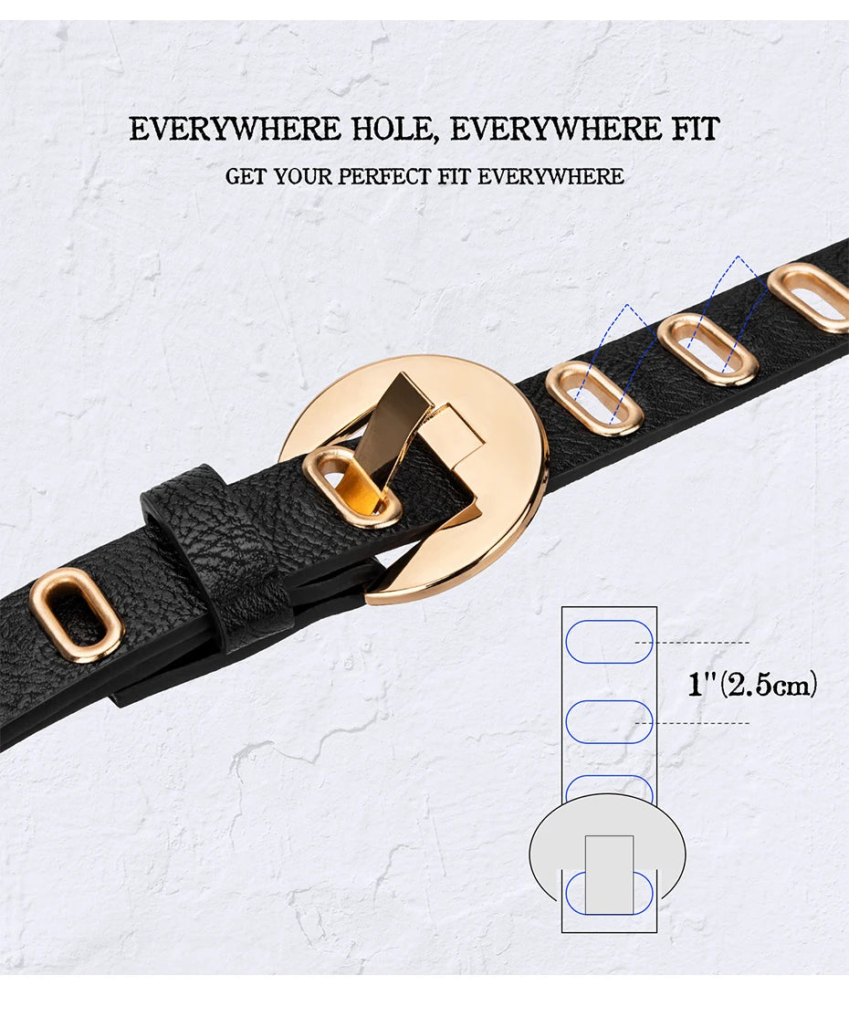 Maikun New Grunge Women’s Adjustable PU Leather Belt – Punk & Novelty Style