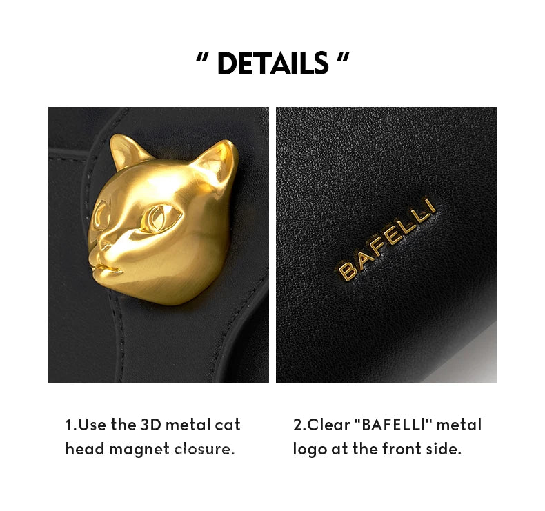Bafelli 2025 Cat Leather Shoulder & Crossbody Bag