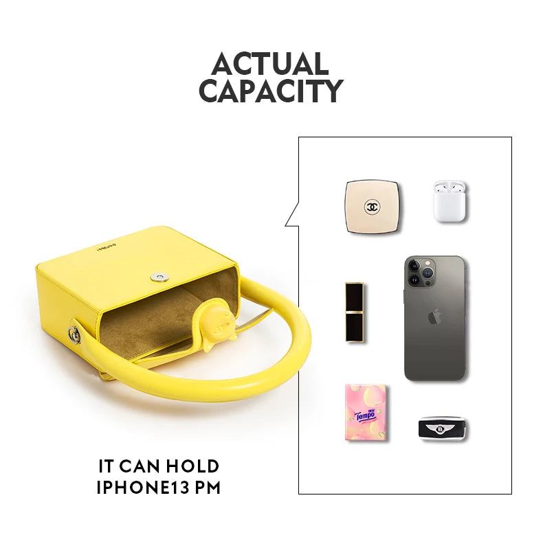 Boxy Leather Evening Handbag by Bafelli