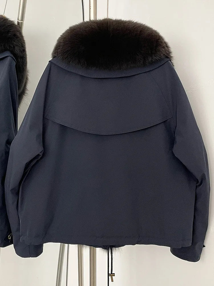 Marrakchi Women’s Black Trim Parka – Winter Fur Collar Coat 2025