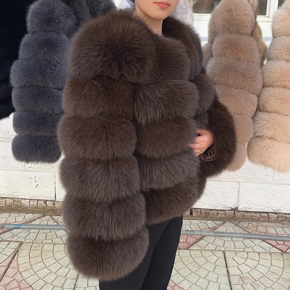 Adira Fox Fur Coat – Natural Winter Luxury