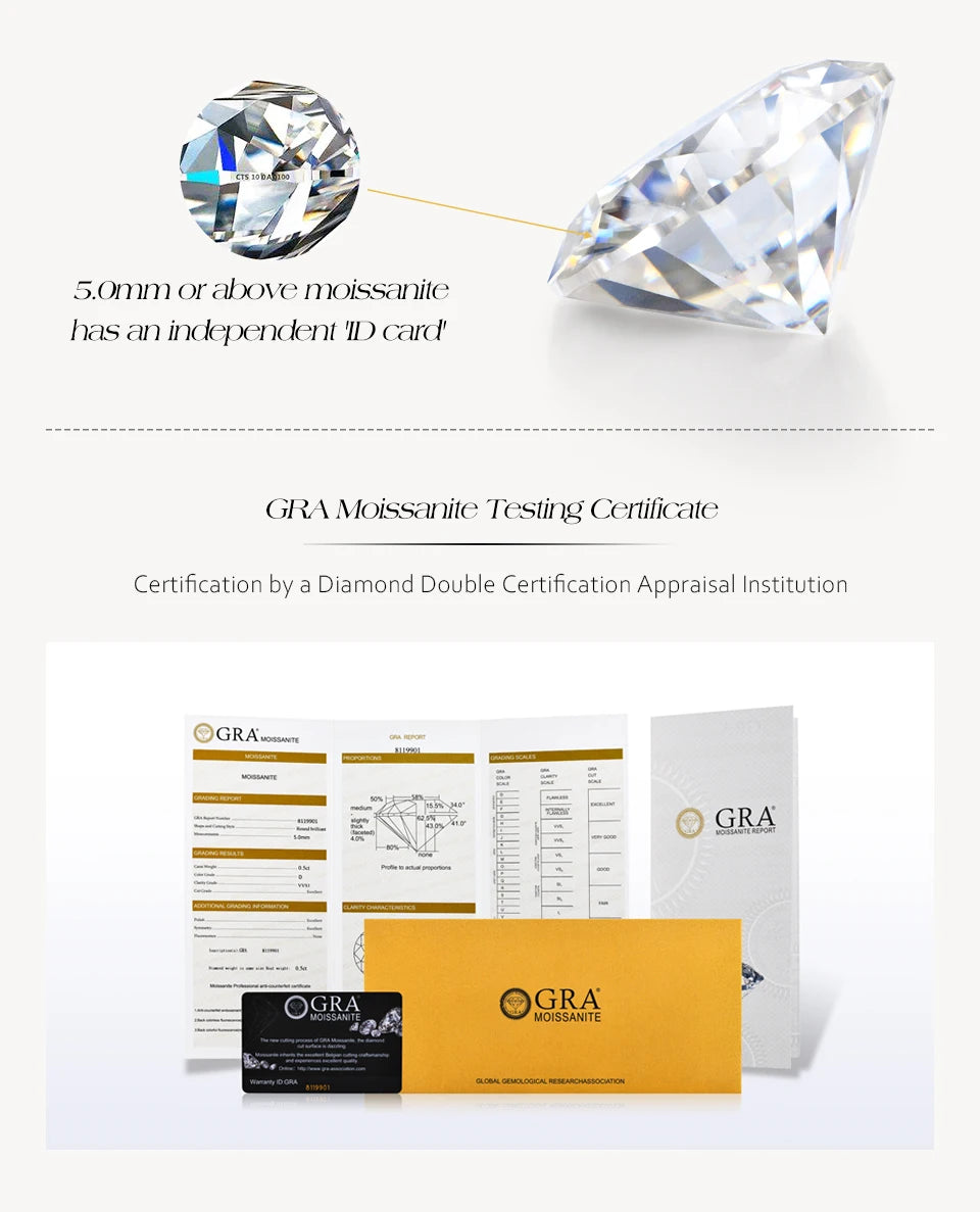 ATTAGEMS Women’s Moissanite Ring – 18K Gold Plated S925 Silver