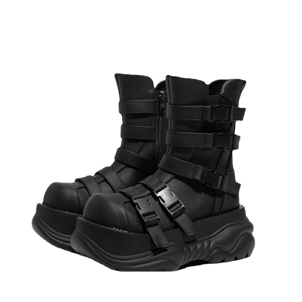 Dark Goth Punk Women’s Ankle Boots – Thick Muffin Sole