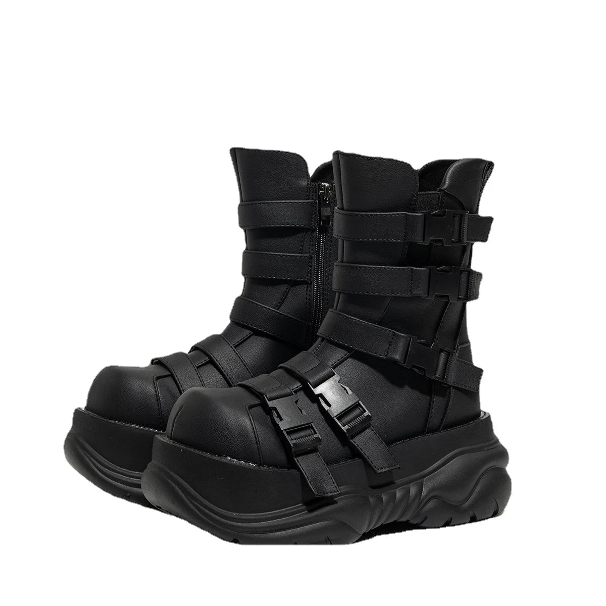 Dark Goth Punk Women’s Ankle Boots – Thick Muffin Sole