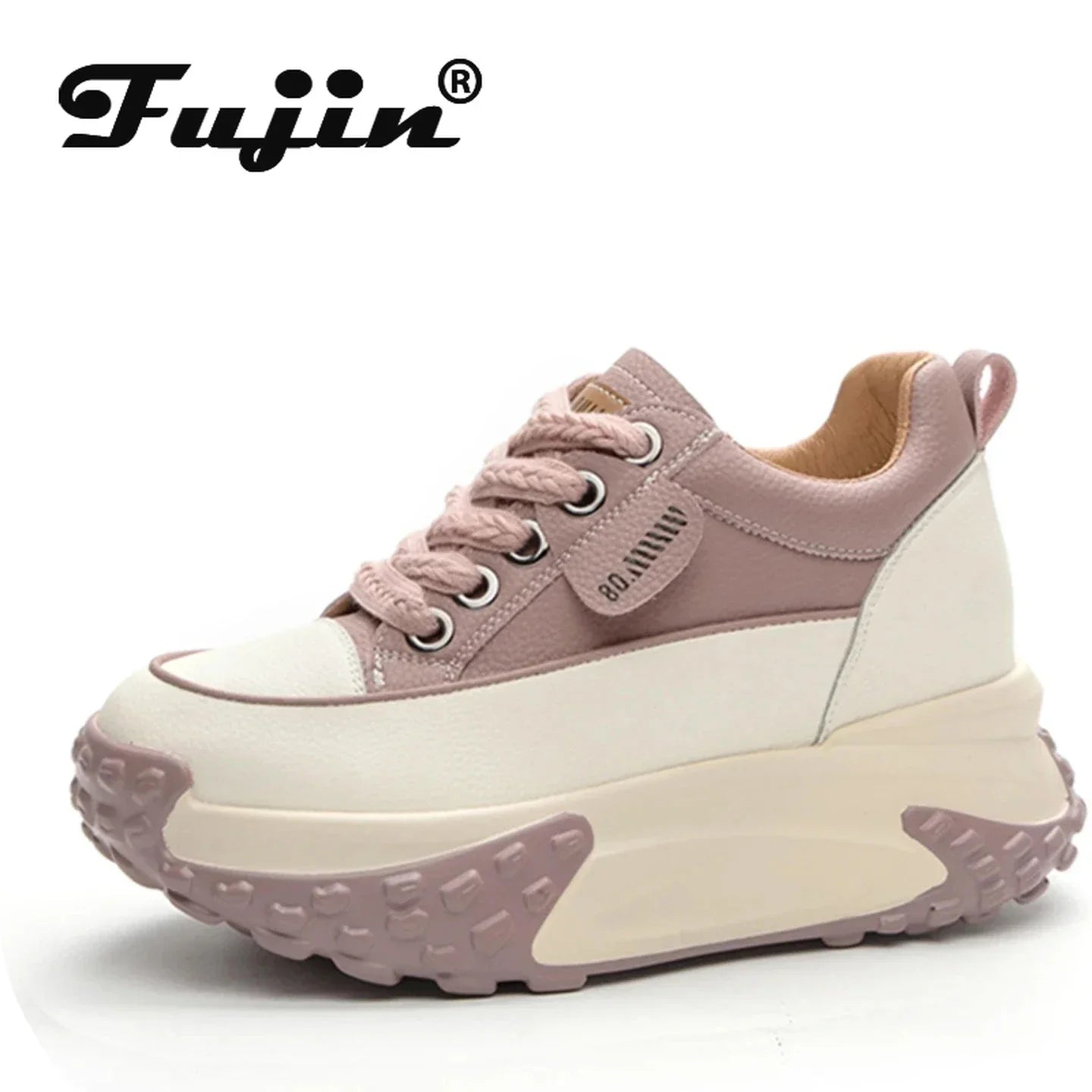 FujinGenuine Leather Platform Sneakers