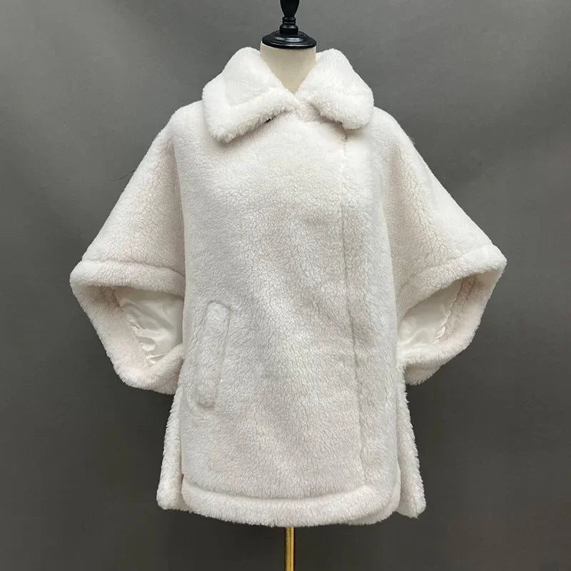Winter Wool Fur Coat – Luxury Teddy Streetwear Warm Overcoat