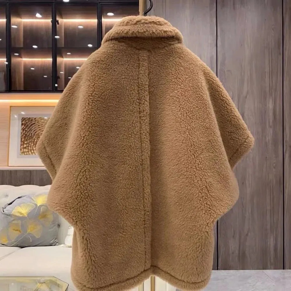 Winter Wool Fur Coat – Luxury Teddy Streetwear Warm Overcoat