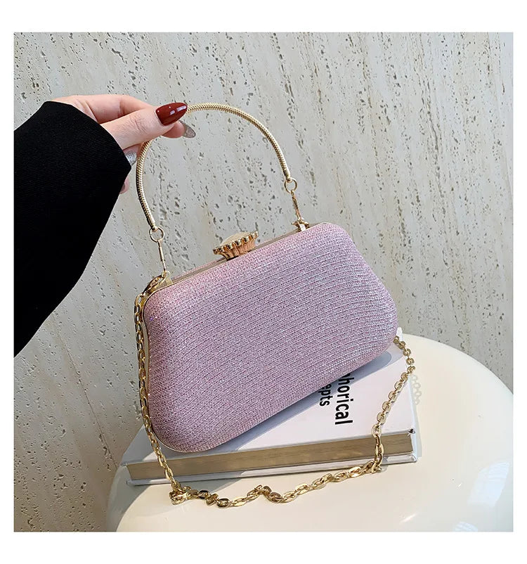 YIYUE Luxury Glitter Evening Bag – Party & Wedding Clutch with Chain Strap