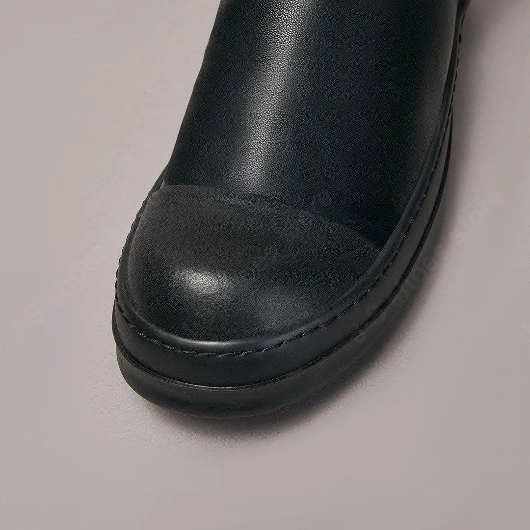 Y3ROCLGZDG Genuine Leather Knee-High Stretch Boots