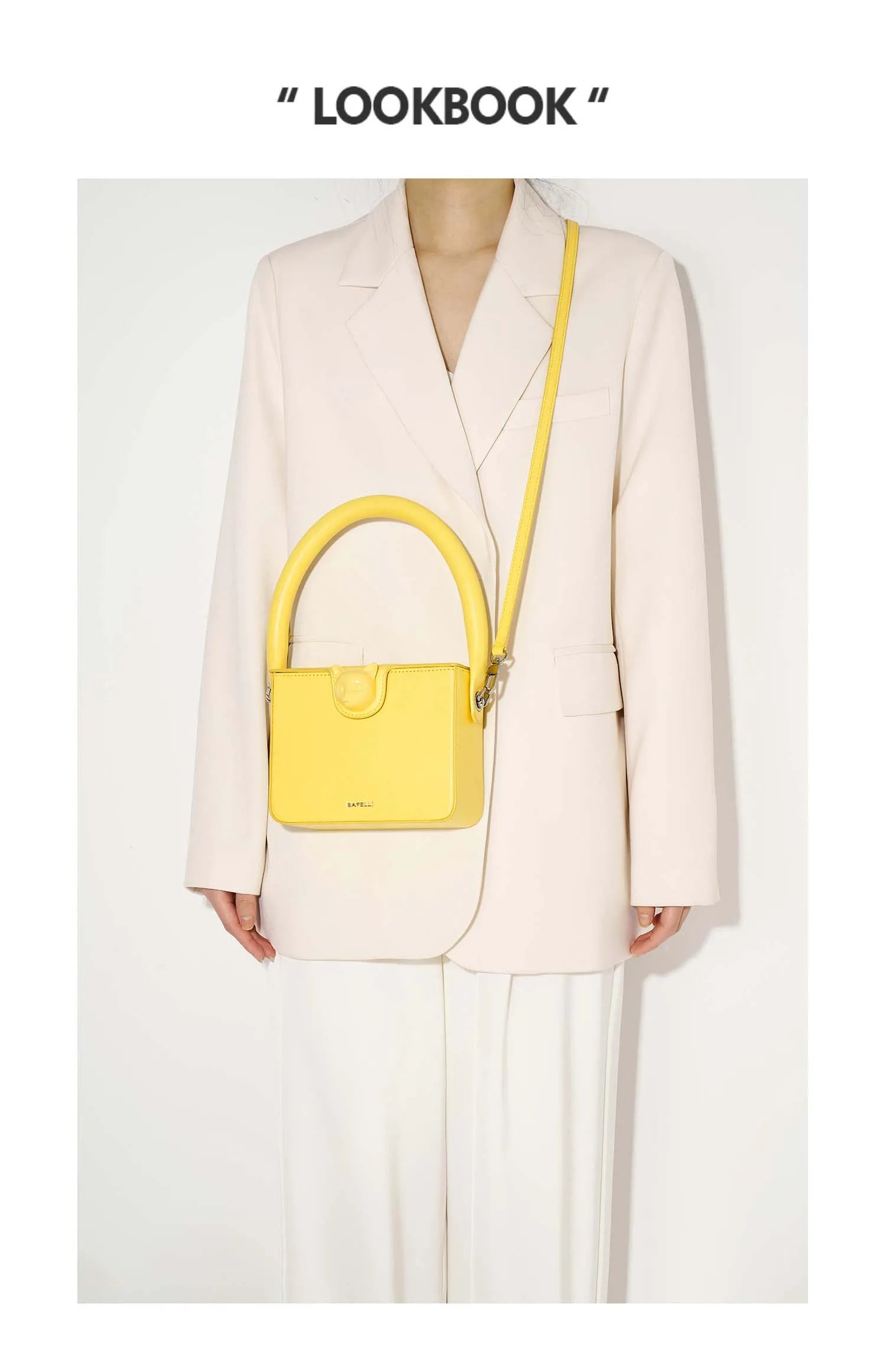 Boxy Leather Evening Handbag by Bafelli