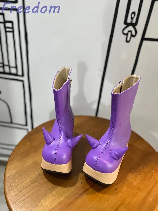 Little Devil Rocking Horse Platform Boots