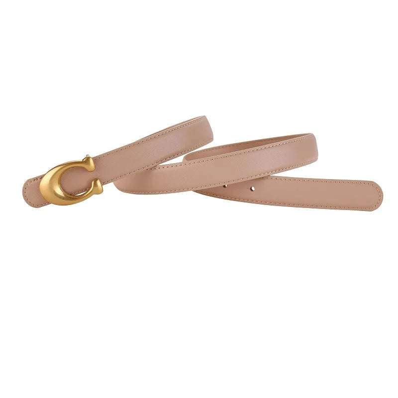 Fashion Designer Women's Belt – 2.3CM Ultra-Thin Genuine Leather