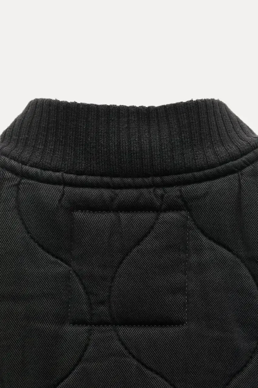 Bomber Jacket – Loose Fit Zip-Up Coat with Flap Pockets for Fall & Winter