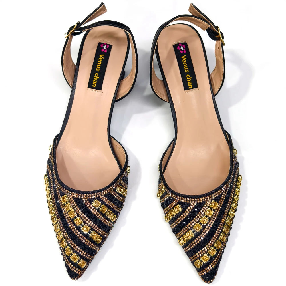 Fuchsia Rhinestone Heels & Handbag Set – Shiny Italian Party Style