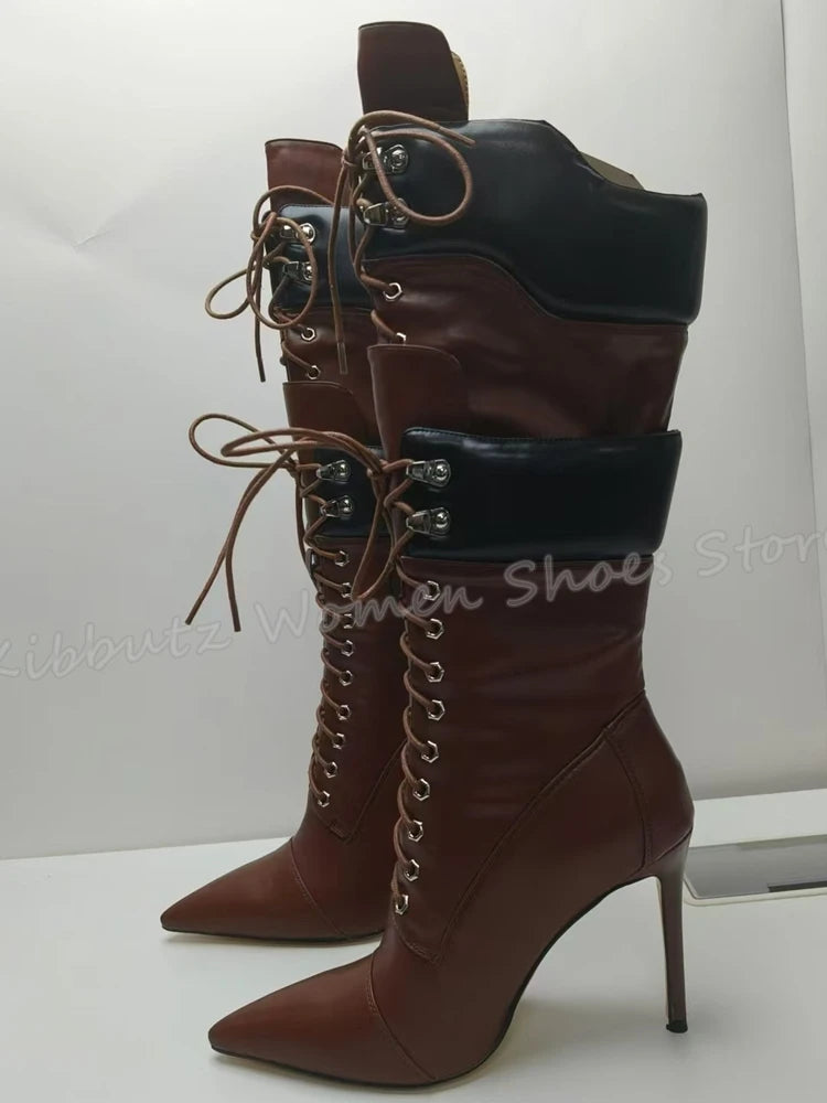 Knee-High Slip-On Boots – Elegant Pointed Toe High Heel Winter Boot