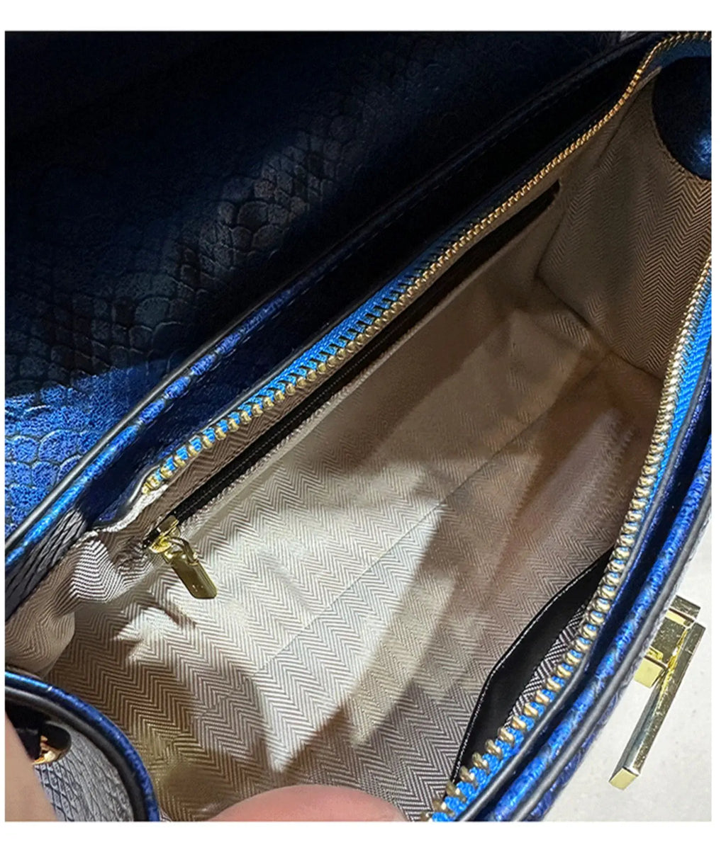 Inaka Snake-Stitch Leather Bag – Marrakchi Bright Finish Edition