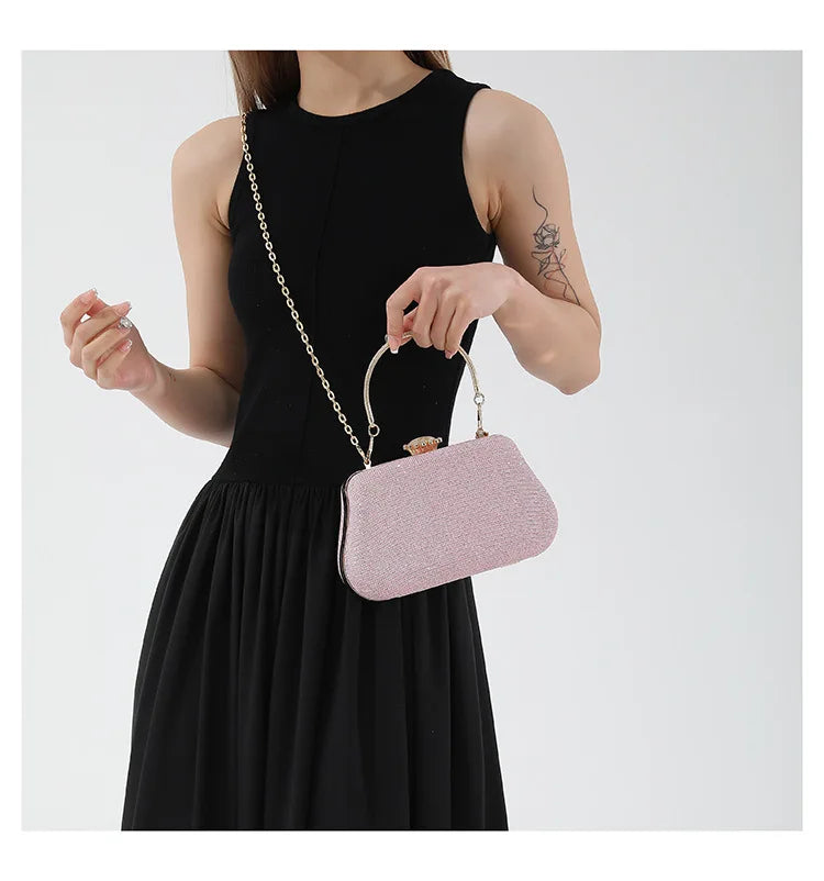 YIYUE Luxury Glitter Evening Bag – Party & Wedding Clutch with Chain Strap