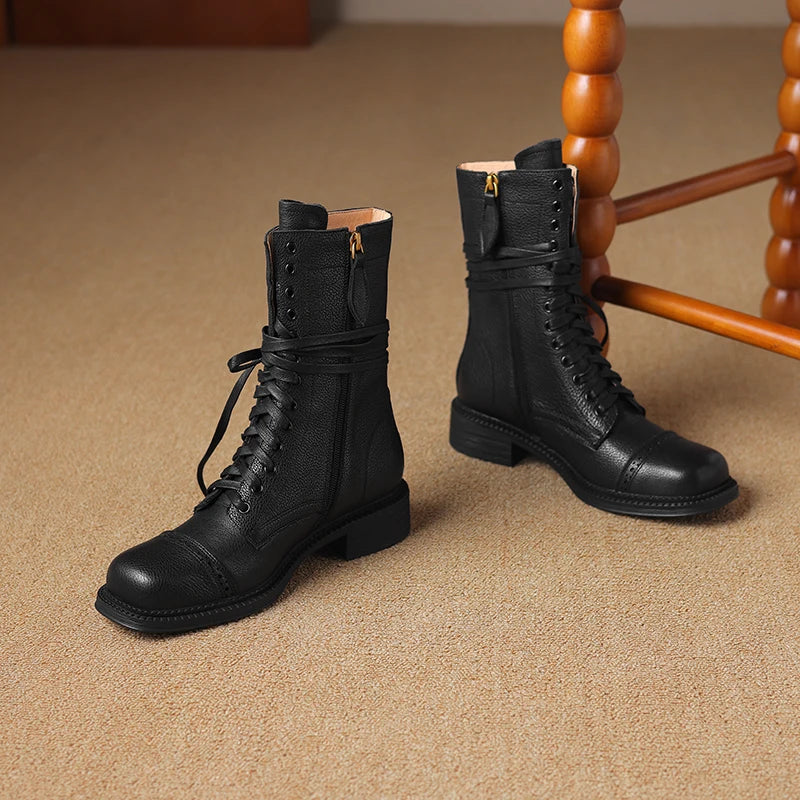 HOLY JASMINE Women’s Ankle Leather Boots