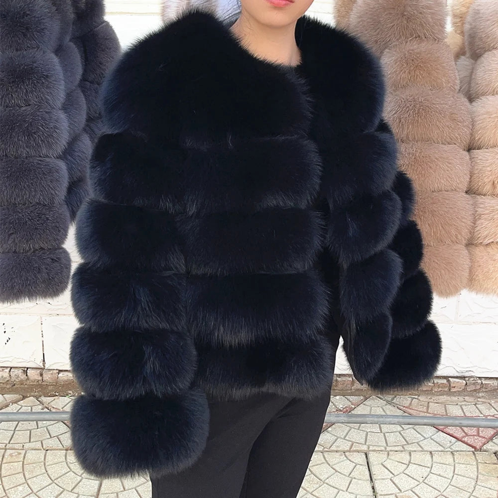 Adira Fox Fur Coat – Natural Winter Luxury