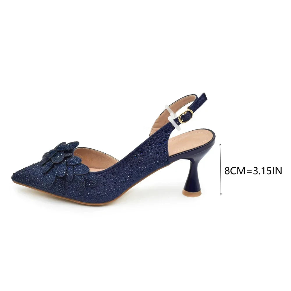 Marrakchi Luxury Women’s Shoe & Bag Set – Pointed Toe Rhinestone Pumps