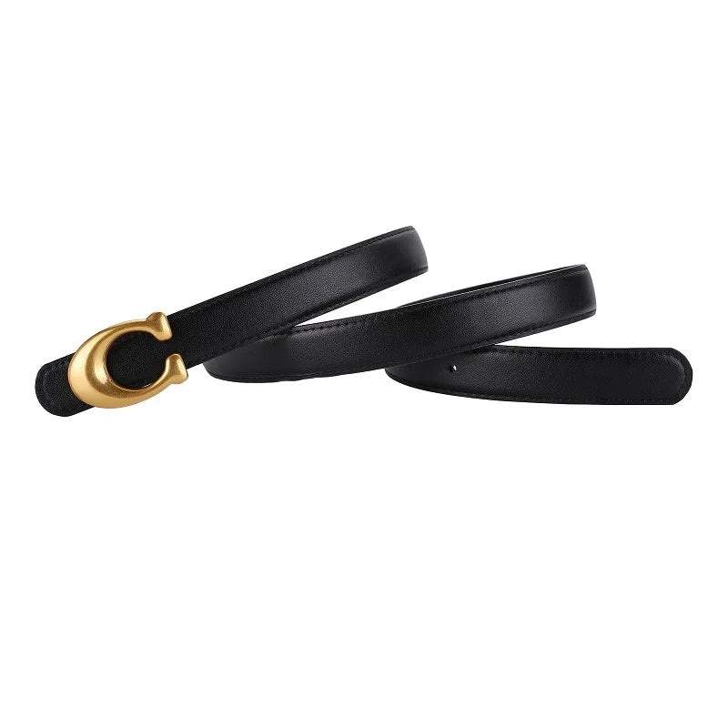 Fashion Designer Women's Belt – 2.3CM Ultra-Thin Genuine Leather