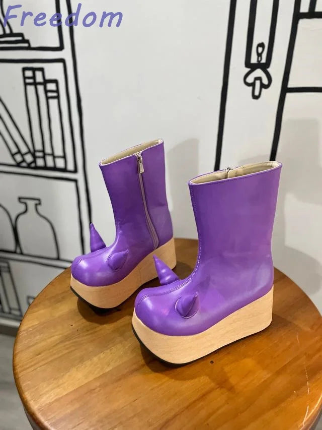 Little Devil Rocking Horse Platform Boots