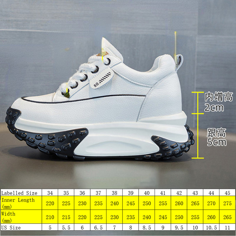 FujinGenuine Leather Platform Sneakers