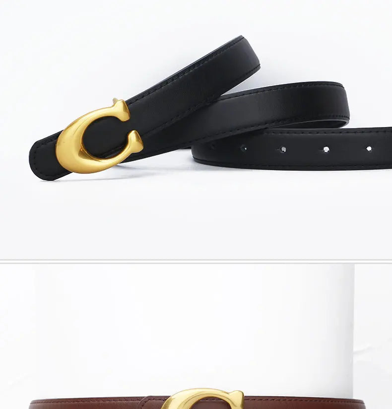 Fashion Designer Women's Belt – 2.3CM Ultra-Thin Genuine Leather