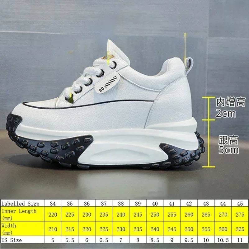 FujinGenuine Leather Platform Sneakers