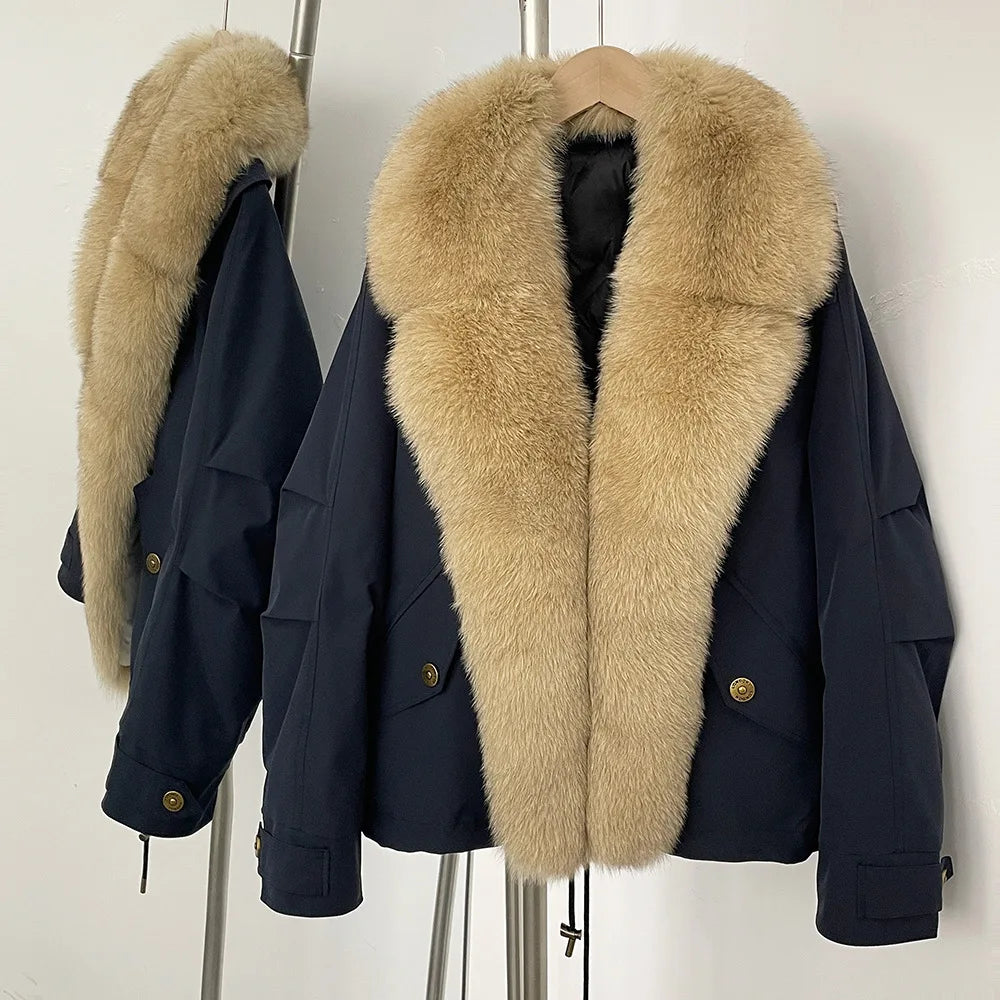 Marrakchi Women’s Black Trim Parka – Winter Fur Collar Coat 2025